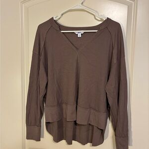Casual Long Sleeve Top - Taupe